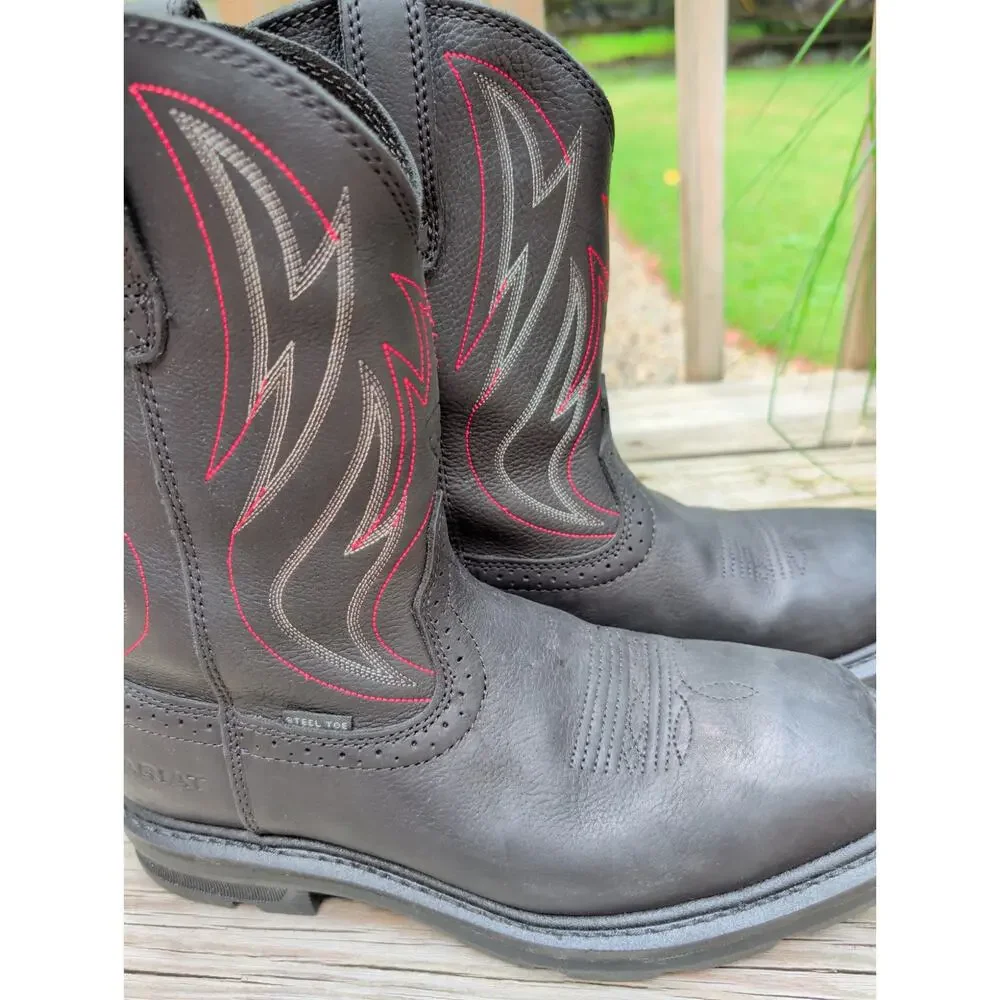 Ariat Men Sierra Work Boots Wide Square Toe 11.5 EE Wide Black Steel Toe Western